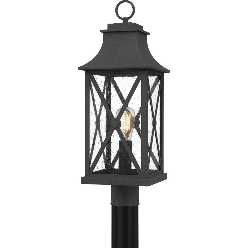 Quoizel ELB9009MB Ellerbee One Light Outdoor Post Mount, Mottled Black