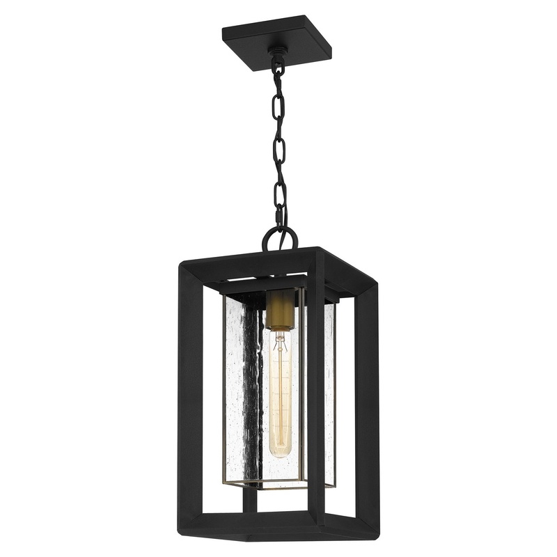Quoizel INF1909EK Infinger One Light Outdoor Hanging Lantern, Earth Black (Discontinued)