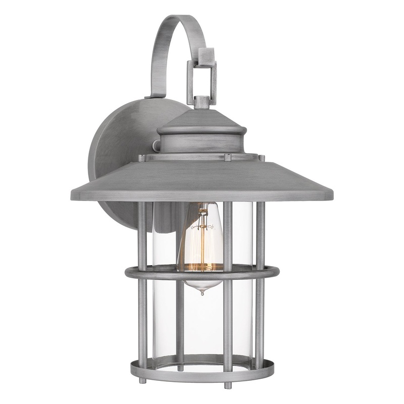 Quoizel LOM8411ABA Lombard One Light Outdoor Wall Mount, Antique Brushed Aluminum