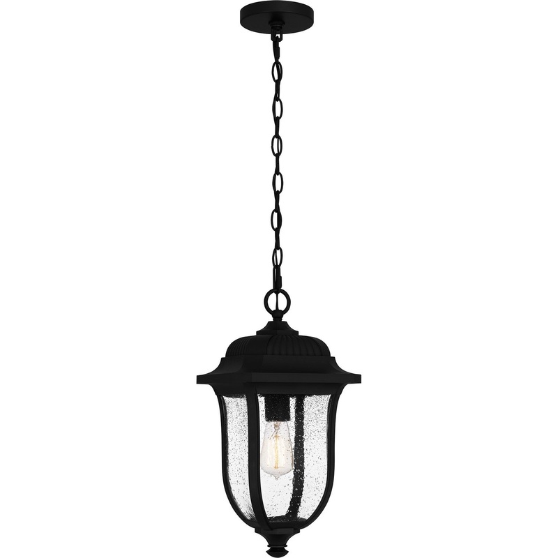 Quoizel MUL1909MBK Mulberry One Light Outdoor Hanging Lantern, Matte Black