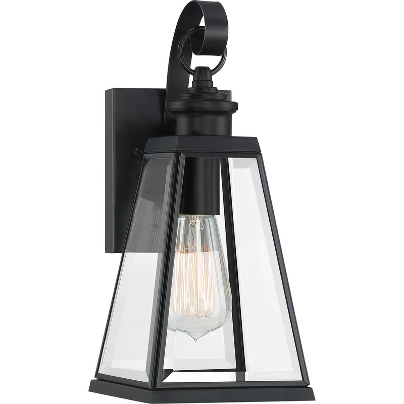 Quoizel PAX8405MBK Paxton One Light Outdoor Wall Lantern, Matte Black