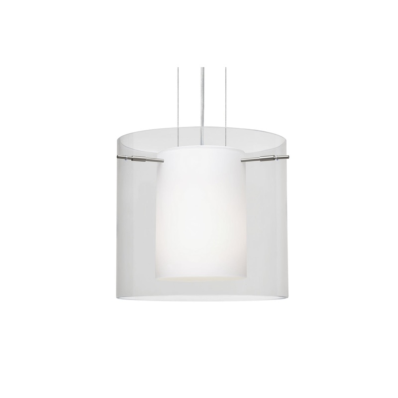Besa 1KG-C18407-LED-SN Pahu One Light Pendant Satin Nickel