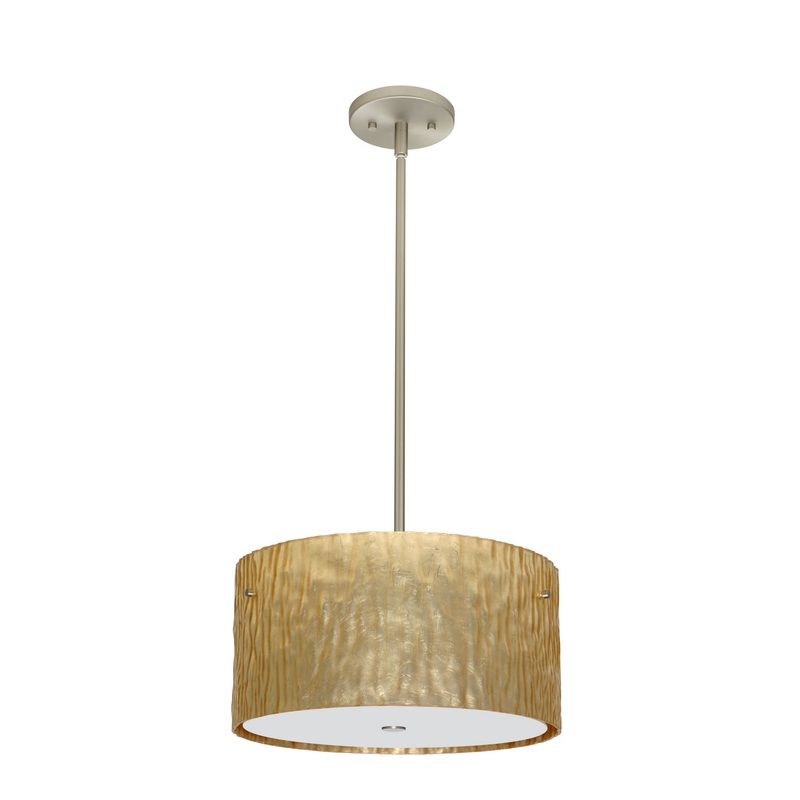 Besa 1KT-4008GS-LED-SN Tamburo Three Light Pendant Satin Nickel (Discontinued)