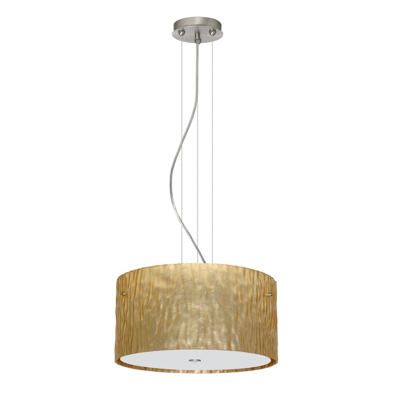 Besa 1KV-4008GS-LED-SN Tamburo Three Light Pendant Satin Nickel (Discontinued)