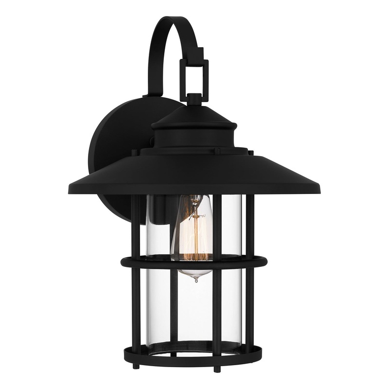 Quoizel LOM8411MBK Lombard One Light Outdoor Wall Mount, Matte Black