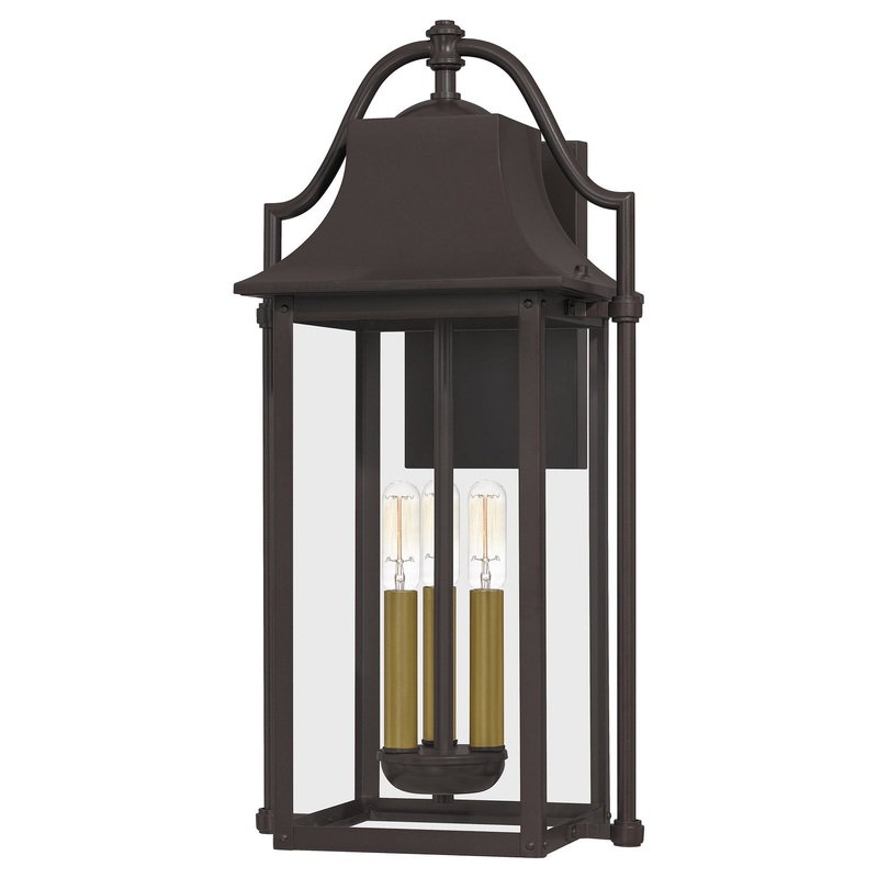 Quoizel MAN8411WT Manning Three Light Outdoor Wall Mount, Western Bronze