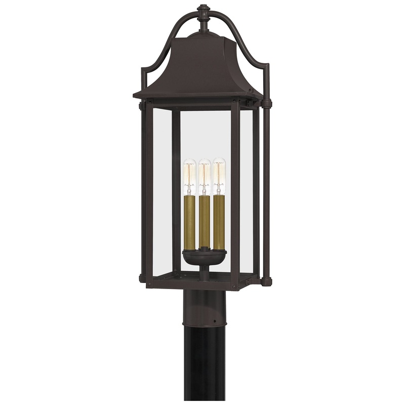 Quoizel MAN9011WT Manning Three Light Outdoor Post Mount, Western Bronze