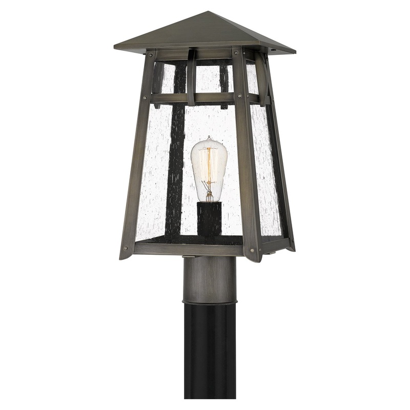 Quoizel MRL9009BBR Merle One Light Outdoor Post Mount, Burnished Bronze (Discontinued)