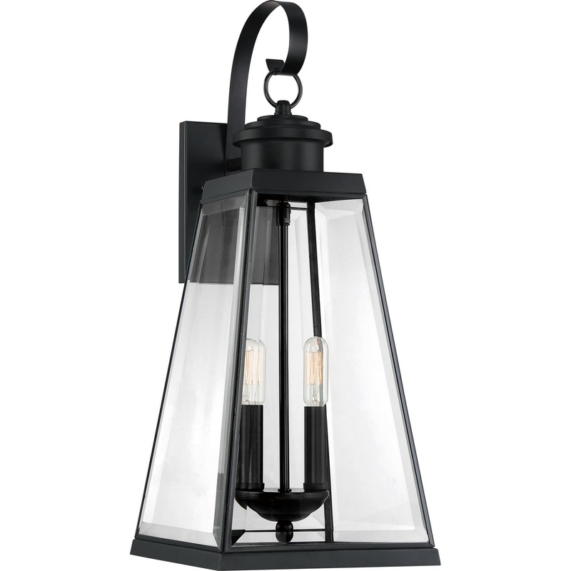 Quoizel PAX8409MBK Paxton Two Light Outdoor Wall Lantern, Matte Black