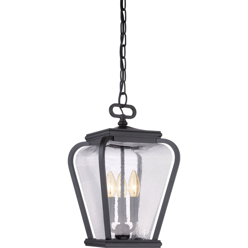 Quoizel PRV1909K Province Three Light Outdoor Hanging Lantern, Mystic Black