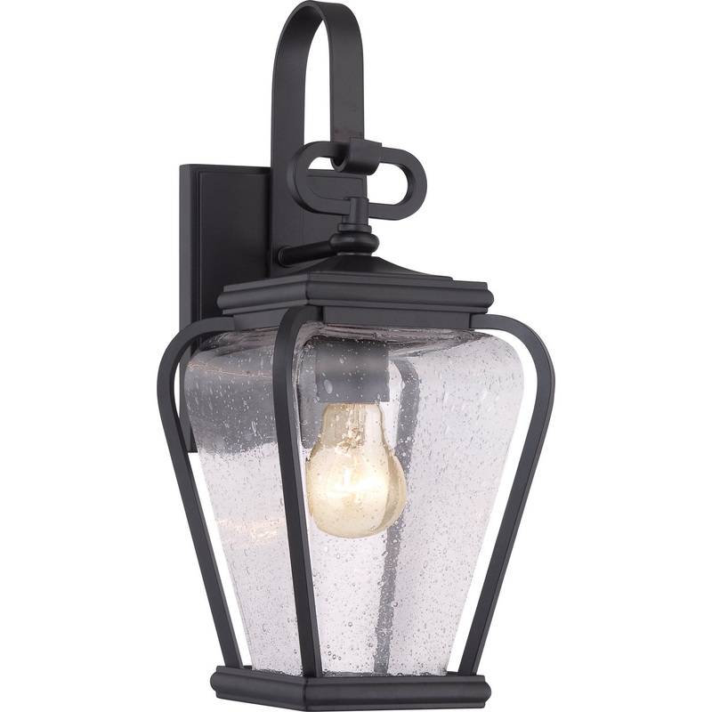 Quoizel PRV8406K Province One Light Outdoor Wall Lantern, Mystic Black