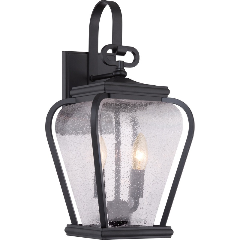 Quoizel PRV8408K Province Two Light Outdoor Wall Lantern, Mystic Black