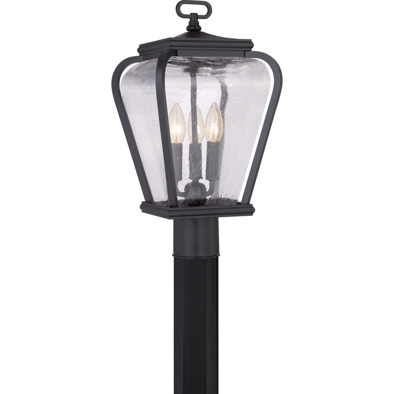Quoizel PRV9009K Province Three Light Outdoor Post Lantern, Mystic Black