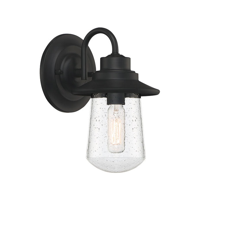 Quoizel RAD8405MBK Radford One Light Outdoor Wall Lantern, Matte Black