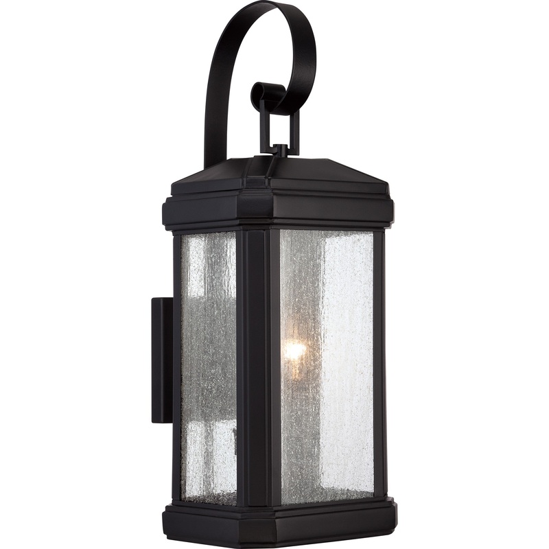 Quoizel TML8408K Trumbull Two Light Outdoor Wall Lantern, Mystic Black