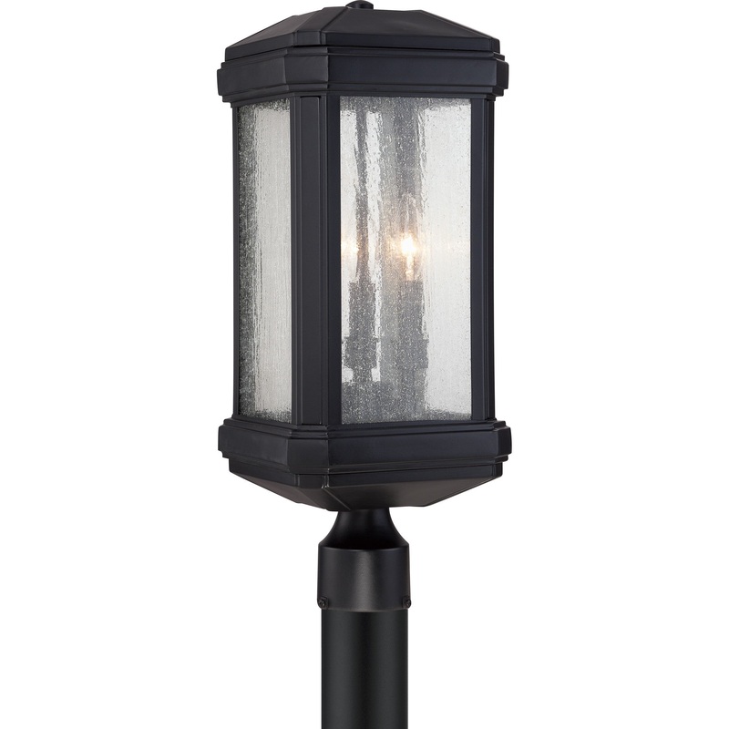 Quoizel TML9008K Trumbull Three Light Outdoor Post Lantern, Mystic Black (Discontinued)