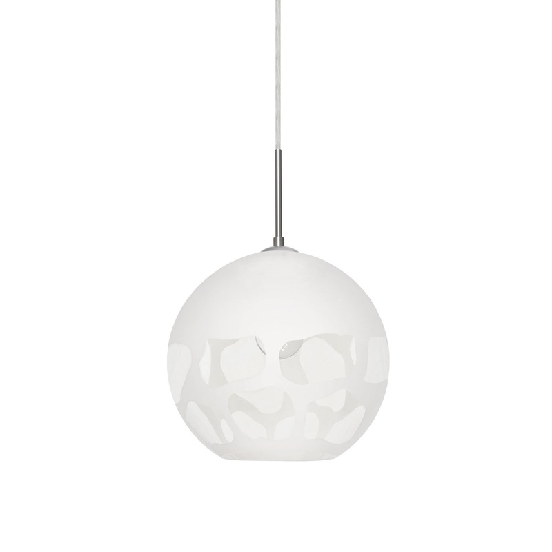 Besa 1JT-ROCKYWH-SN Rocky One Light Pendant Satin Nickel