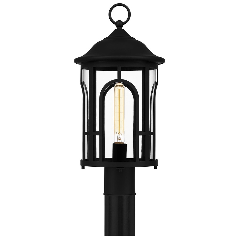 Quoizel BRM9009MBK Brampton One Light Outdoor Post Mount, Matte Black (Discontinued)