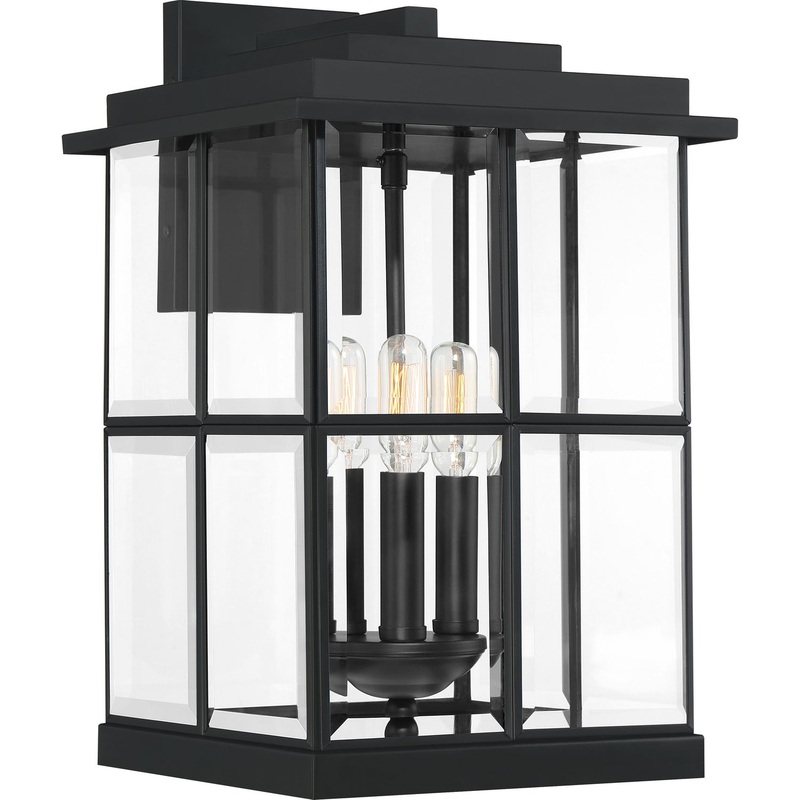 Quoizel MGN8410MBK Mulligan Three Light Outdoor Wall Lantern, Matte Black (Discontinued)