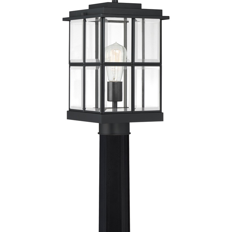 Quoizel MGN9008MBK Mulligan One Light Outdoor Post Mount, Matte Black (Discontinued)
