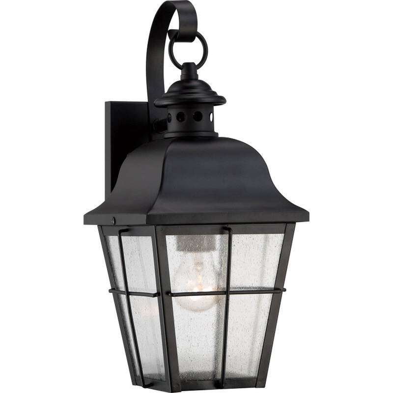 Quoizel MHE8406K Millhouse One Light Outdoor Wall Lantern, Mystic Black