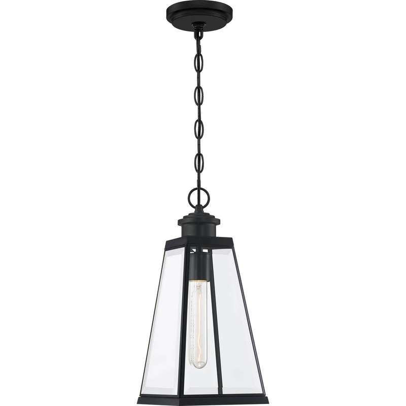 Quoizel PAX1907MBK Paxton One Light Outdoor Hanging Lantern, Matte Black