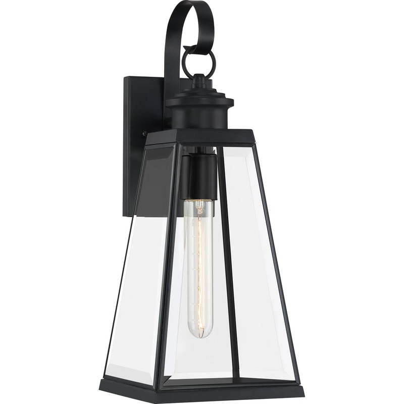 Quoizel PAX8407MBK Paxton One Light Outdoor Wall Lantern, Matte Black