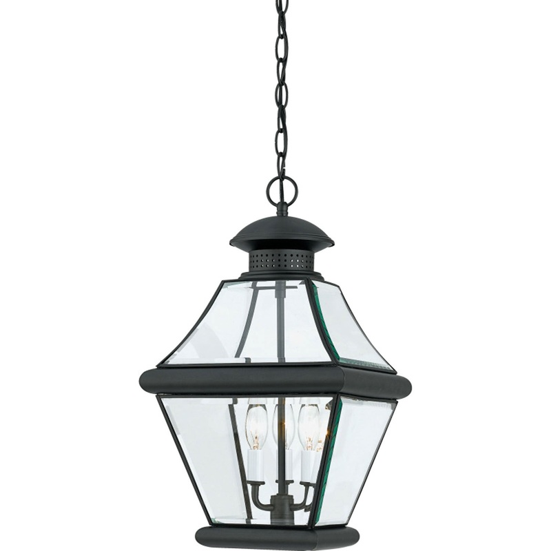 Quoizel RJ1911K Rutledge Three Light Outdoor Hanging Lantern, Mystic Black (Discontinued)