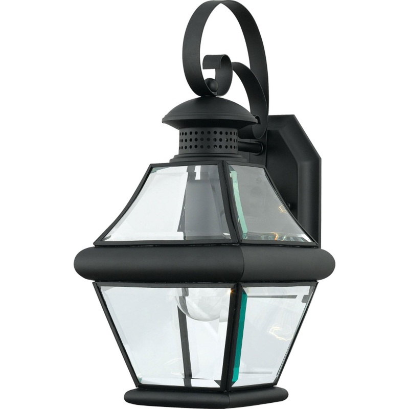 Quoizel RJ8407K Rutledge One Light Outdoor Wall Lantern, Mystic Black