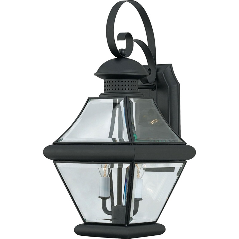 Quoizel RJ8409K Rutledge Two Light Outdoor Wall Lantern, Mystic Black (Discontinued)