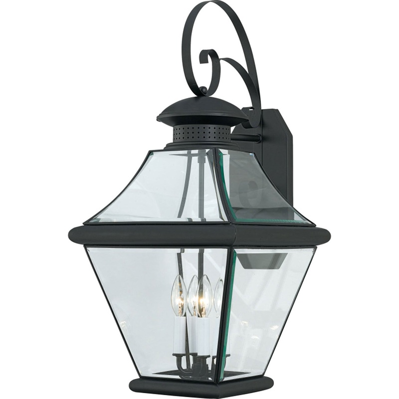 Quoizel RJ8414K Rutledge Four Light Outdoor Wall Lantern, Mystic Black