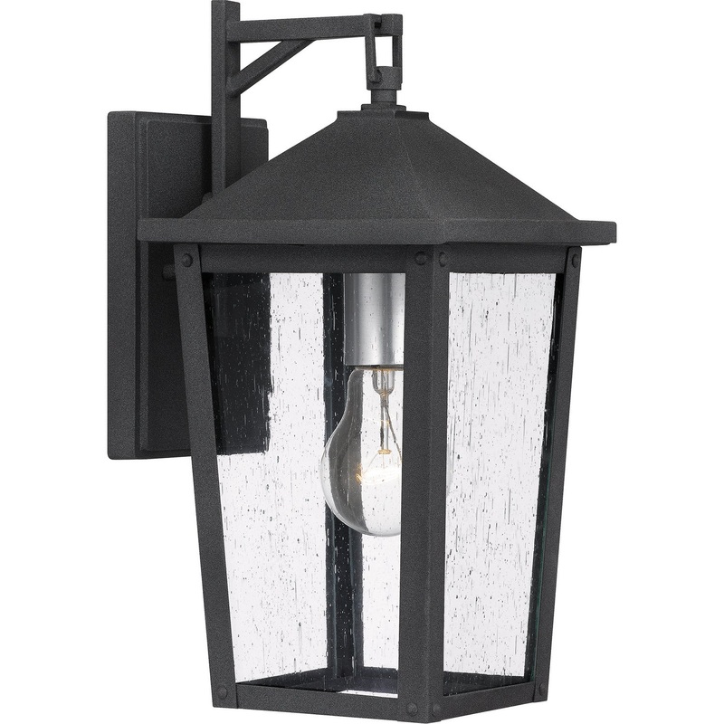 Quoizel STNL8407MB Stoneleigh One Light Outdoor Wall Mount, Mottled Black