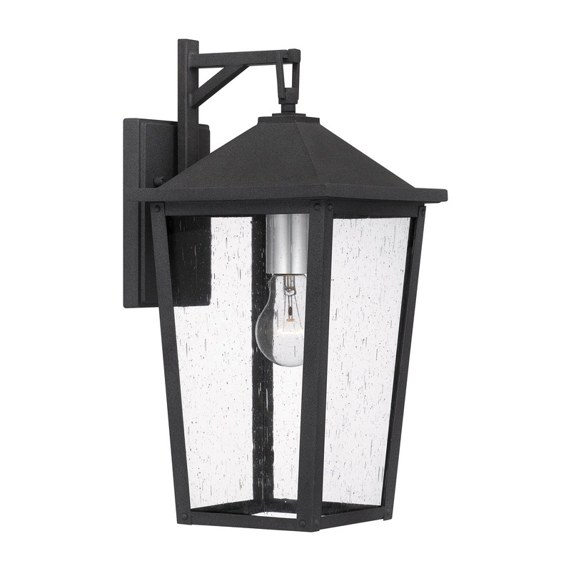 Quoizel STNL8408MB Stoneleigh One Light Outdoor Wall Mount, Mottled Black
