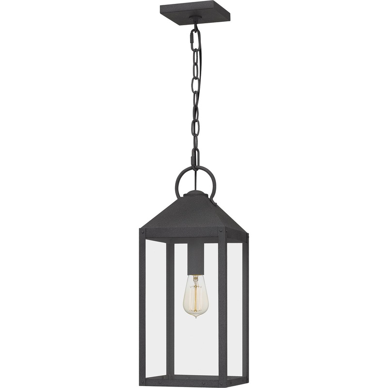 Quoizel TPE1908MB Thorpe One Light Outdoor Hanging Lantern, Mottled Black
