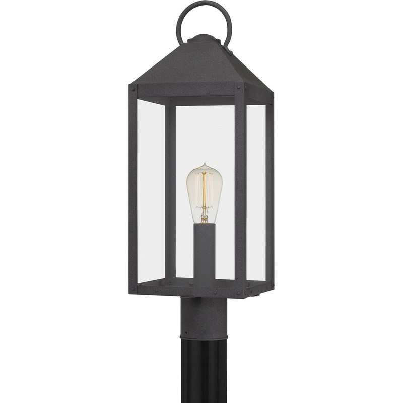 Quoizel TPE9008MB Thorpe One Light Outdoor Post Mount, Mottled Black