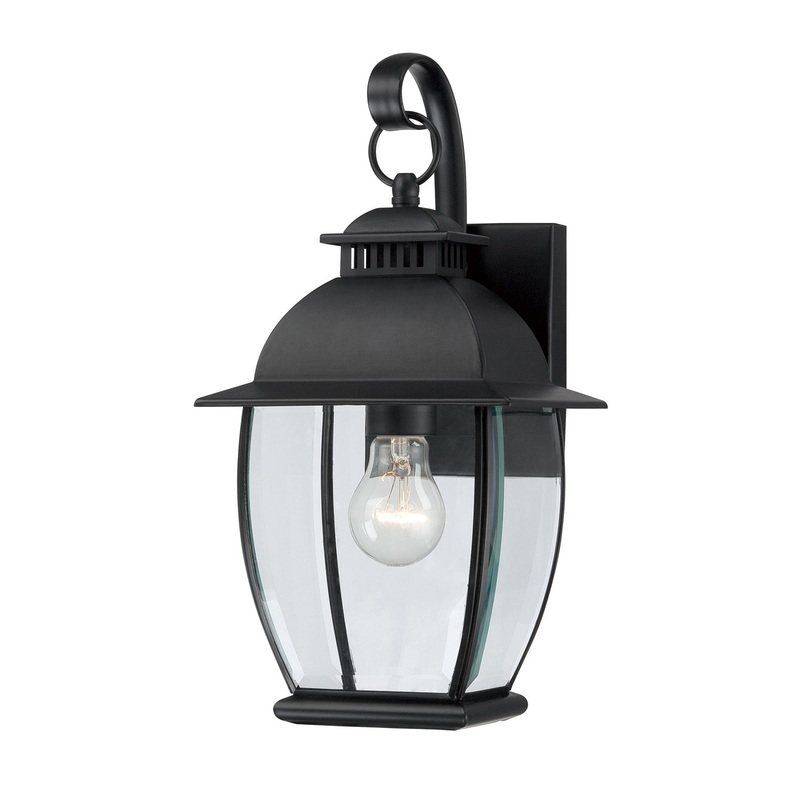 Quoizel BAN8407K Bain One Light Outdoor Wall Lantern, Mystic Black (Discontinued)