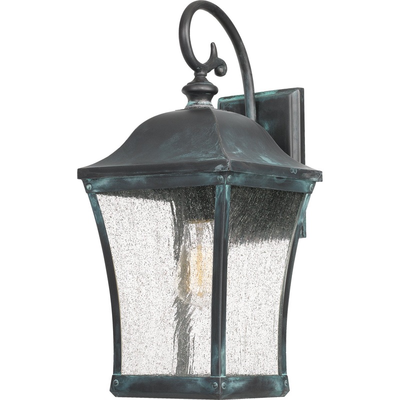 Quoizel BDS8408AGV Bardstown One Light Outdoor Wall Lantern, Aged Verde (Discontinued)