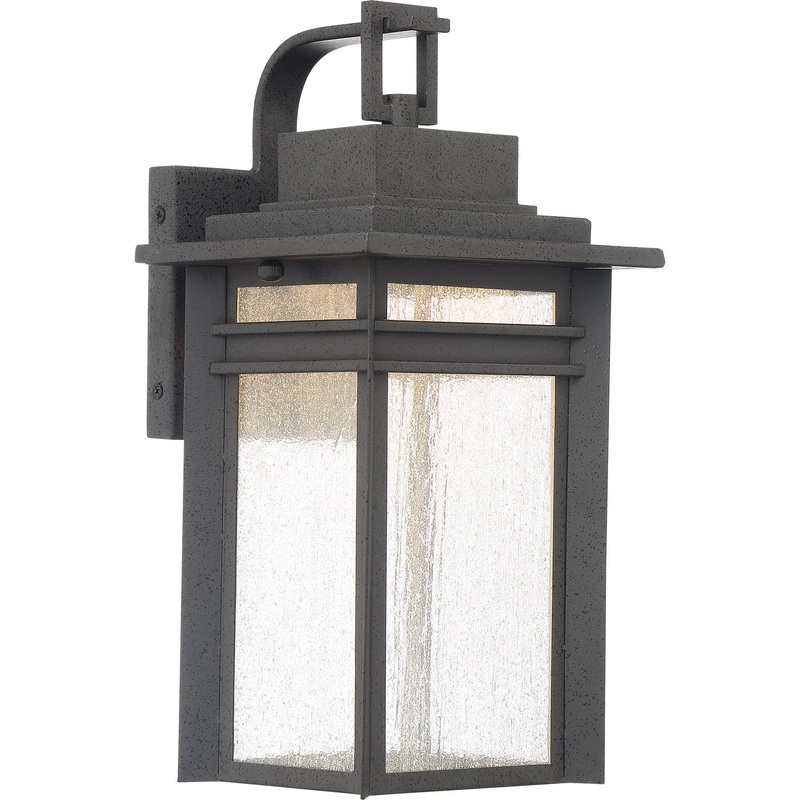 Quoizel BEC8408SBK Beacon LED Outdoor Wall Lantern, Stone Black