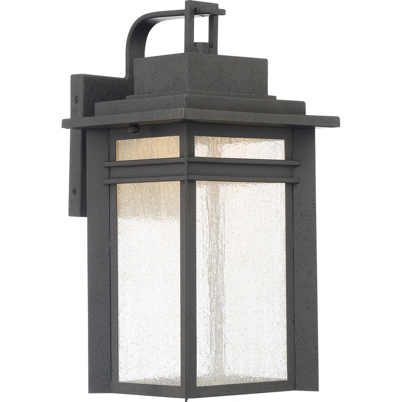 Quoizel BEC8409SBK Beacon LED Outdoor Wall Lantern, Stone Black