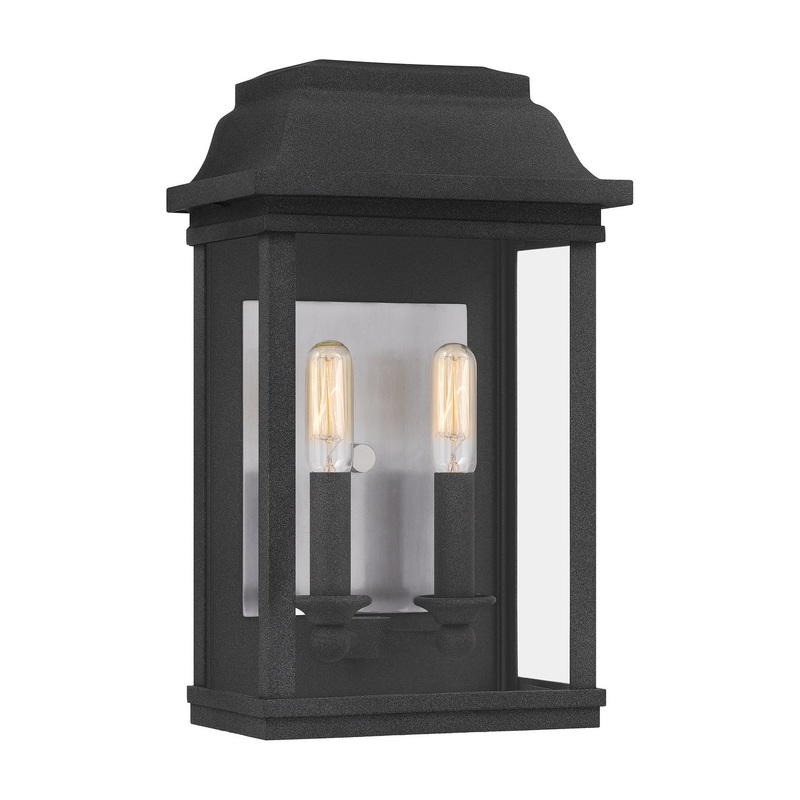 Quoizel BERK8409MB Berkley Two Light Outdoor Wall Lantern, Mottled Black