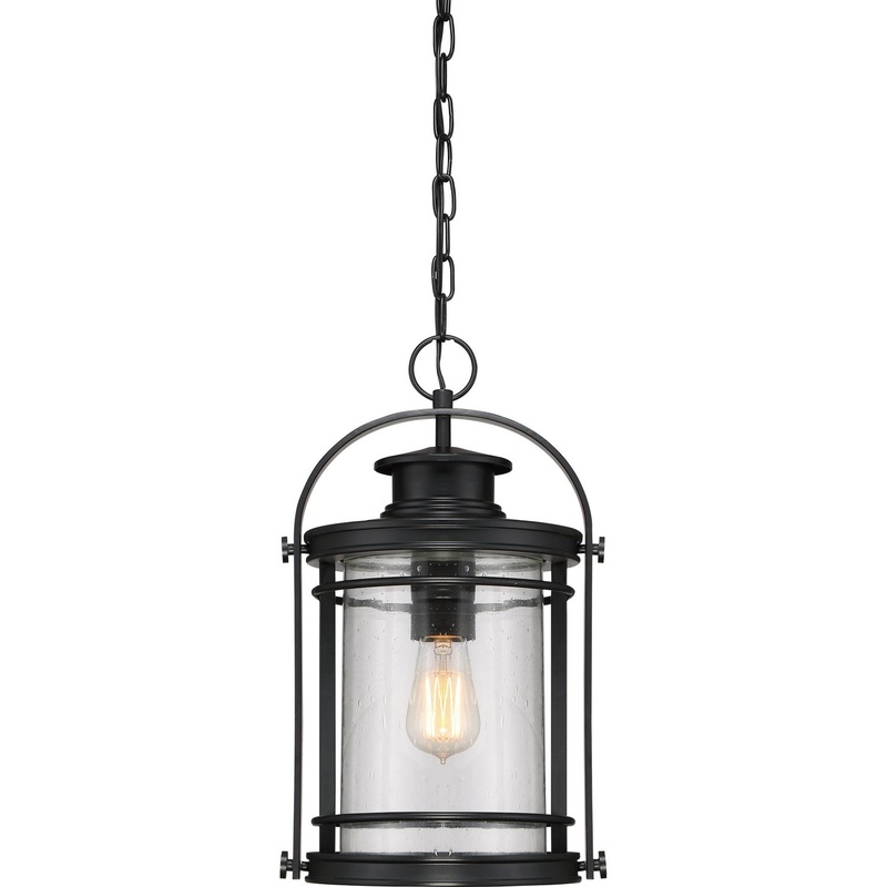 Quoizel BKR1910K Booker One Light Outdoor Hanging Lantern, Mystic Black