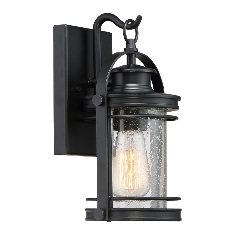 Quoizel BKR8406K Booker One Light Outdoor Wall Lantern, Mystic Black