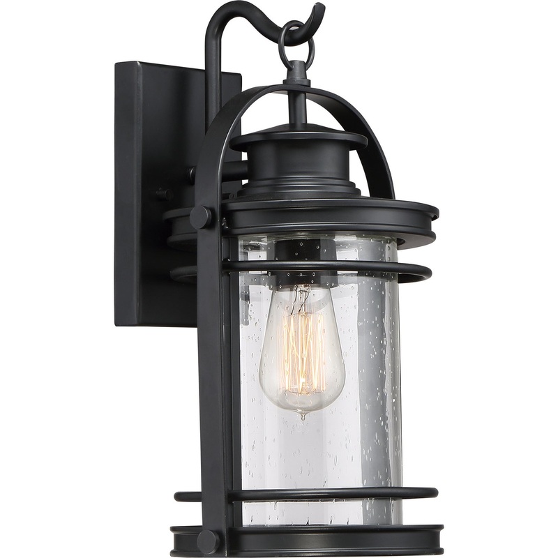 Quoizel BKR8408K Booker One Light Outdoor Wall Lantern, Mystic Black