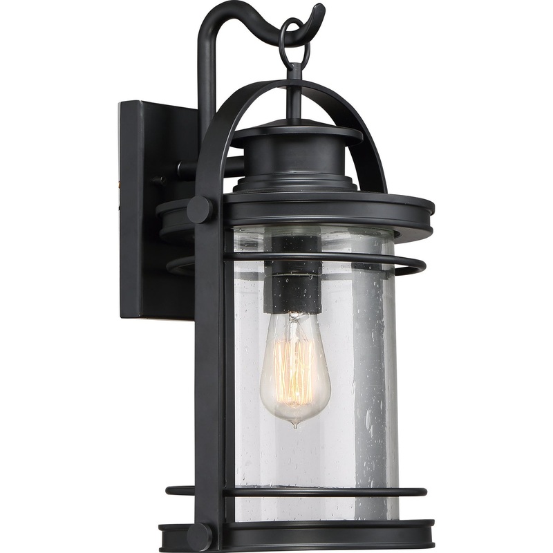 Quoizel BKR8410K Booker One Light Outdoor Wall Lantern, Mystic Black