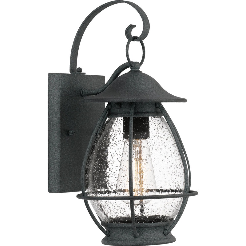Quoizel BST8407MB Boston One Light Outdoor Wall Lantern, Mottled Black (Discontinued)