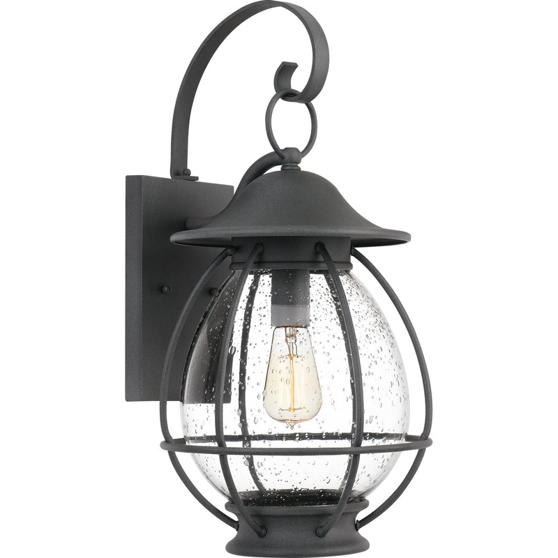 Quoizel BST8411MB Boston One Light Outdoor Wall Lantern, Mottled Black
