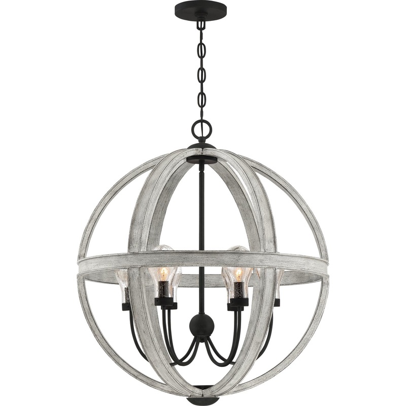 Quoizel CAL2828GK Carlisle Six Light Pendant, Grey Ash