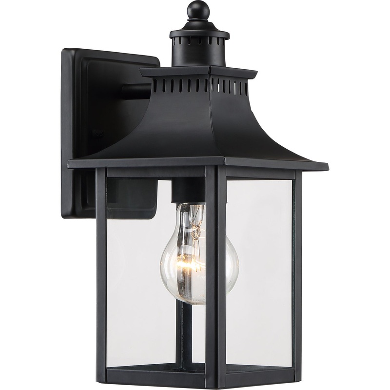 Quoizel CCR8406K Chancellor One Light Outdoor Wall Lantern, Mystic Black