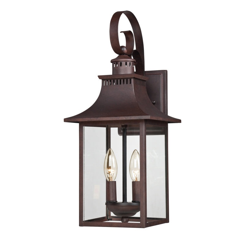 Quoizel CCR8408CU Chancellor Two Light Outdoor Wall Lantern, Copper Bronze