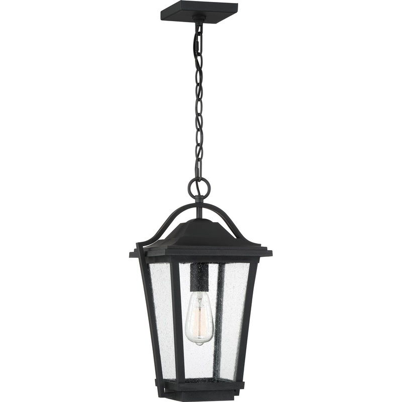 Quoizel DRS1911EK Darius One Light Outdoor Hanging Lantern, Earth Black